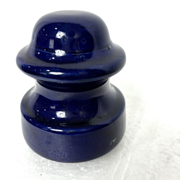 * Electric Insulator Cobalt Blue Ceramic VTG - Picture 2 of 8